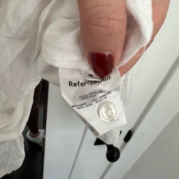 Reformation Linen Buttondown Tie Waist - Picture 2 of 2